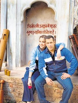 Salman Khan and Anushka Sharma on the sets of Sultan.
