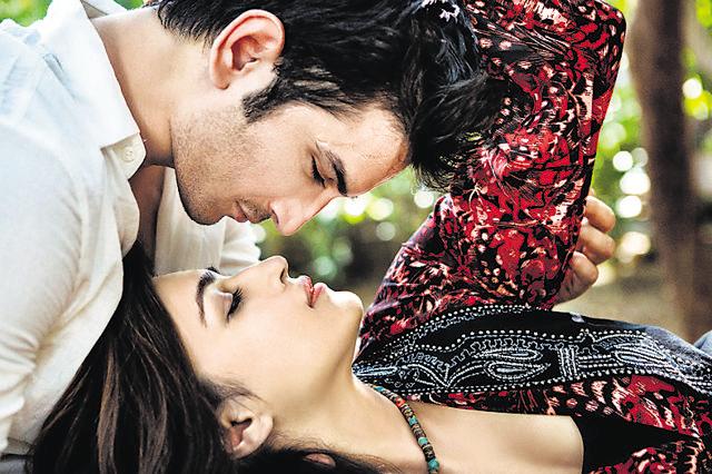 Sushant Singh Rajput and Kriti Sanon in the first look of their upcoming film.