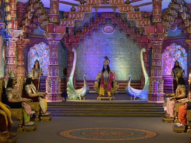 Mythologicals are an important genre of Telugu films. The Bhagvatam set in Ramoji Film City. (Photo: Raj K Raj/HT)
