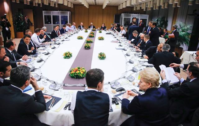 The European Union (EU) heads of state dinner during an EU summit in Brussels on Friday. The EU leaders agreed on a deal on British PM David Cameron's controversial reform demands to keep his country in the EU. (AFP) The European Union (EU) heads of state dinner during an EU summit in Brussels on Friday. The EU leaders agreed on a deal on British PM David Cameron's controversial reform demands to keep his country in the EU. (AFP)