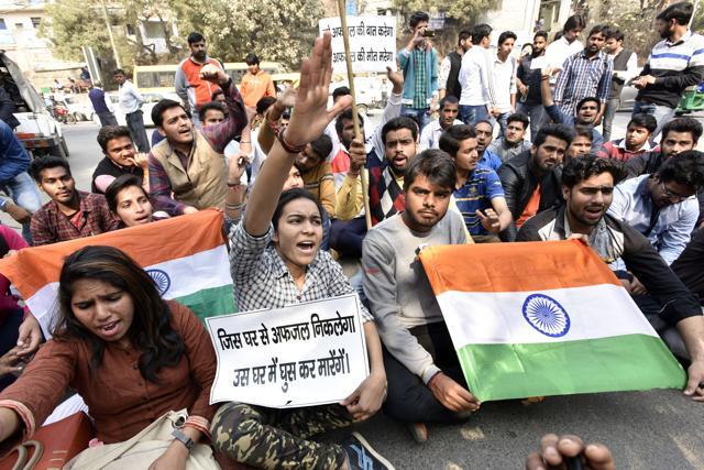 Like any student organisation, ABVP’s primary challenge is being a permanent organisation for a floating population – since students enter and pass out. (Sanjeev Verma/Hindustan Times)