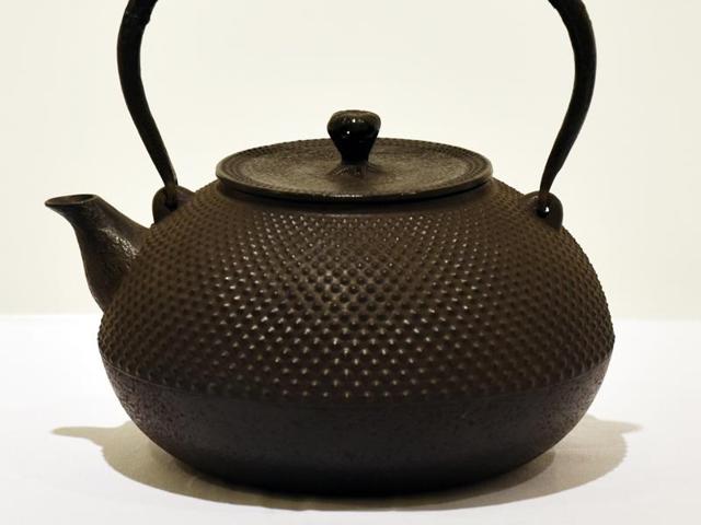 The Nanbu kettle, which is crafted by using molten metal that is poured into a sand mould. These are placed in a charcoal fire at 1652 degrees Fahrenheit. (Photo by Raj K Raj / Hindustan Times) (Hindustan Times)