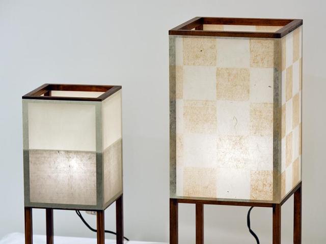 Lampshades made out of handmade paper. (Photo by Raj K Raj / Hindustan Times) (Hindustan Times)
