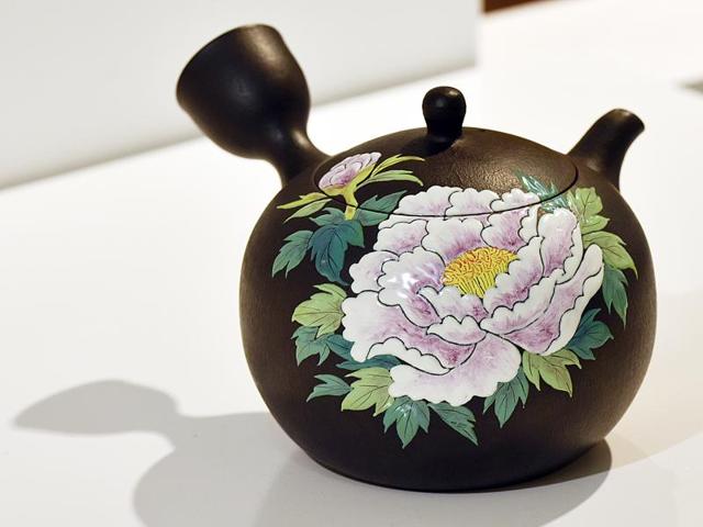 A Banko ware teapot with pottery design in relief. (Photo by Raj K Raj / Hindustan Times) (Hindustan Times)