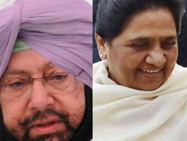 Hinting at the grand alliance with Mayawati’s BSP and the CPM and CPI, Amarinder said: “I will like to meet Mayawati to work out a possible poll alliance. She has an interest in Punjab as BSP founder Kanshi Ram was from the state.”(HT Photo)