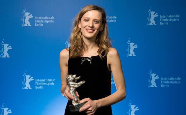 Mila Hansen-Love shows off a Silver Bear as best director for the film L'avenir during the award ceremony of the 2016 Berlin Film Festival Berlinale. (AP) Mila Hansen-Love shows off a Silver Bear as best director for the film L'avenir during the award ceremony of the 2016 Berlin Film Festival Berlinale. (AP)