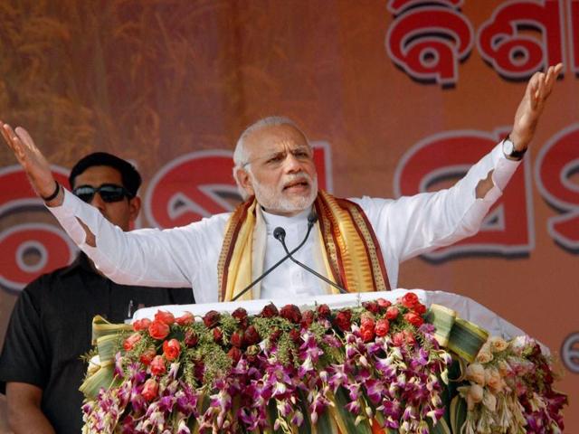 Prime Minister Narendra Modi addresses the gathering at a farmers' rally in Baragarh, Odisha. (PTI Photo) Prime Minister Narendra Modi addresses the gathering at a farmers' rally in Baragarh, Odisha. (PTI Photo)