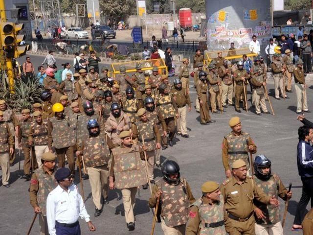 A number of police stations were also wrecked by the demonstrators amid accusations that members of the community in the force were reluctant to act against the rioters. (HT PHOTO) A number of police stations were also wrecked by the demonstrators amid accusations that members of the community in the force were reluctant to act against the rioters. (HT PHOTO)