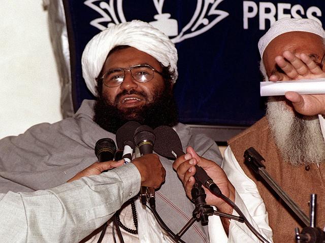 In this file photo, Azhar is seen addressing a press conference in Karachi. (AFP) In this file photo, Azhar is seen addressing a press conference in Karachi. (AFP)
