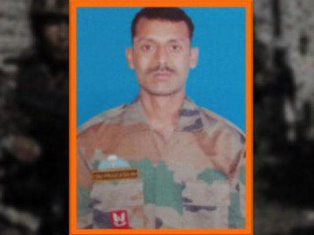 Lance naik Om Prakash from Chikhal village of Himachal Pradesh was killed during a gunbattle with terrorists holed up in a government building in J-K's Pampore.(Twitter)