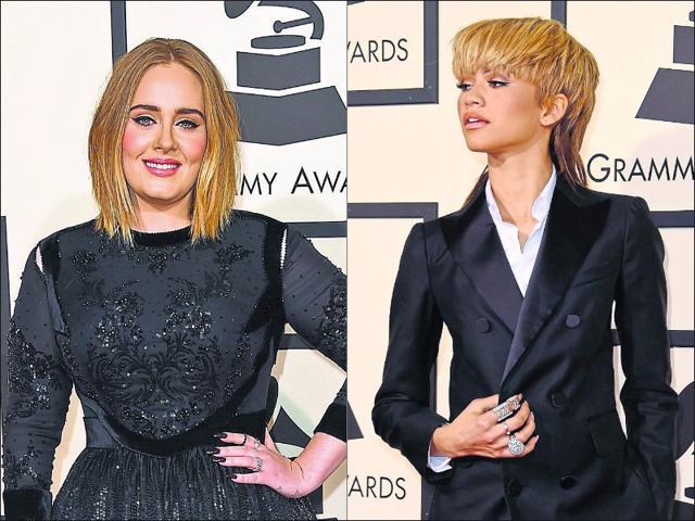 Left: Adele does the peaches ‘n’ cream look the best; right: Zendaya did a glossy brown on the red carpet recently. (Agencies) Left: Adele does the peaches ‘n’ cream look the best; right: Zendaya did a glossy brown on the red carpet recently. (Agencies)
