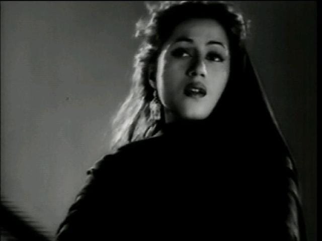 Madhubala worked opposite Ashok Kumar in Mahal (1949). Directed by Kamal Amrohi, Mahal was the first Indian thriller on reincarnation. (Youtube grab)