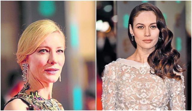 Olga Kurylenko (left) looks super-chic as she rocks a nude brown, while Cate Blanchett (right) goes for a glossy peach. (Agencies) Olga Kurylenko (left) looks super-chic as she rocks a nude brown, while Cate Blanchett (right) goes for a glossy peach. (Agencies)