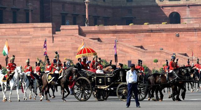 President Pranab Mukherjee arrives in a buggy to address the joint session of Parliament on the first day of Budget Session 2016. (PTI) President Pranab Mukherjee arrives in a buggy to address the joint session of Parliament on the first day of Budget Session 2016. (PTI)