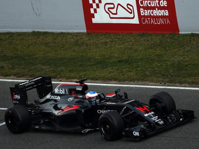 McLaren Formula One driver Fernando Alonso of Spain speeds his car during the second testing session at the Circuit Barcelona-Catalunya on February 23, 2016. (REUTERS) McLaren Formula One driver Fernando Alonso of Spain speeds his car during the second testing session at the Circuit Barcelona-Catalunya on February 23, 2016. (REUTERS)