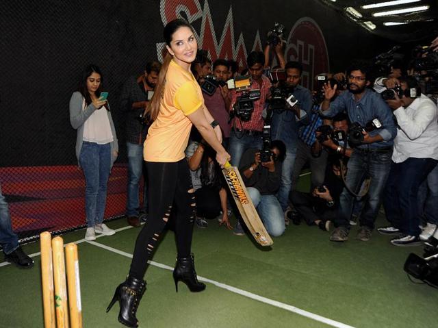 Bollywood actor Sunny Leone attends the launch of her Chennai Swaggers team for Box Cricket League 2 in Mumbai. (AFP) 