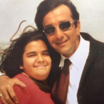 A younger Trishala is happy to pose with her dad. (Instagram)