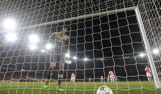 Arsenal's Petr Cech looks dejected after Lionel Messi (not pictured) scores the second goal for Barcelona from the penalty spot. (REUTERS) Arsenal's Petr Cech looks dejected after Lionel Messi (not pictured) scores the second goal for Barcelona from the penalty spot. (REUTERS)
