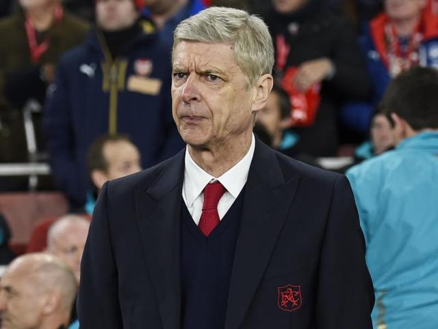 Arsenal manager Arsene Wenger reacts during the Champions League match against Barcelona. (Reuters Photo) Arsenal manager Arsene Wenger reacts during the Champions League match against Barcelona. (Reuters Photo)