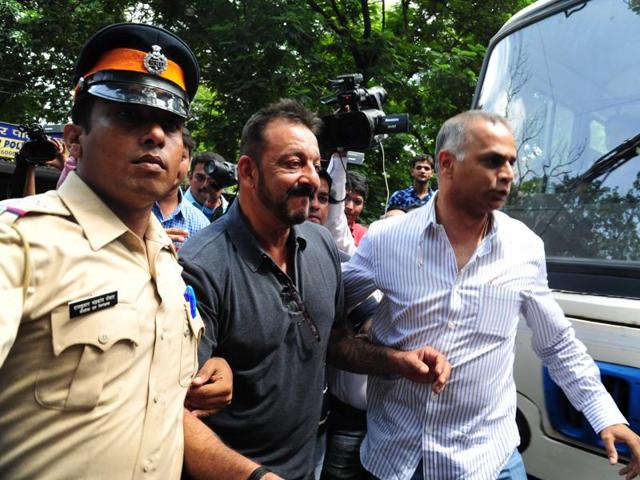 Sanjay Dutt comes out from Khar police station in Mumbai, India, on Thursday, August 27, 2015. That was the last time he had to report to police station.  (HT Photo) 