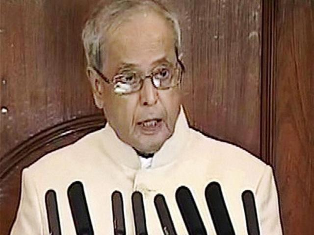 President Pranab Mukherjee addressing the Joint Session of Parliament on the first day of the Budget session in New Delhi. (PTI) President Pranab Mukherjee addressing the Joint Session of Parliament on the first day of the Budget session in New Delhi. (PTI)