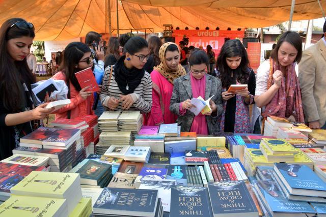 The Lahore festival’s fourth edition glossed over a last-minute change of venue due to security fears and brought together writers and artists from across the region. (AFP)