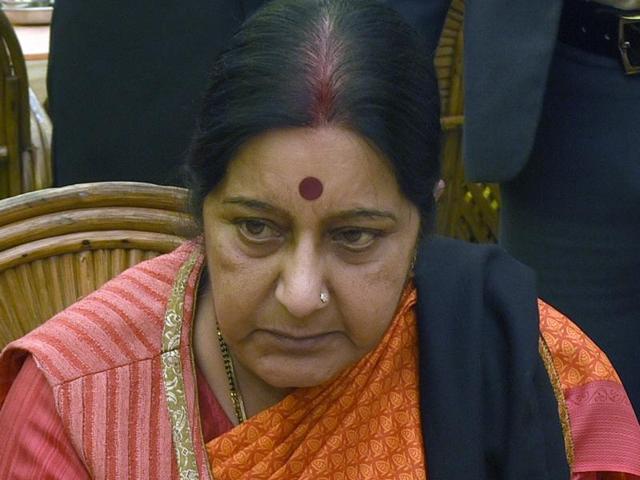 External affairs minister Sushma Swaraj, while replying to a query in the Lok Sabha, said the government was making continued efforts to have terror groups and individuals targeting India designated by United Nations Sanction Committees.(Sonu Mehta/HT Photo)