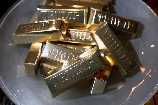 Trump brand gold chocolate bars are seen inside the Trump International Hotel in Las Vegas, Nevada. (AFP) Trump brand gold chocolate bars are seen inside the Trump International Hotel in Las Vegas, Nevada. (AFP)