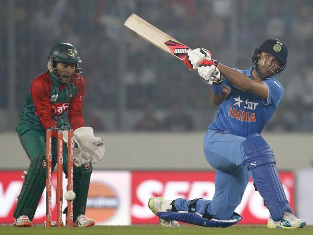 Rohit Sharma plays a shot against Bangladesh during the Asia Cup Twenty20 tournament. (AFP Photo) Rohit Sharma plays a shot against Bangladesh during the Asia Cup Twenty20 tournament. (AFP Photo)