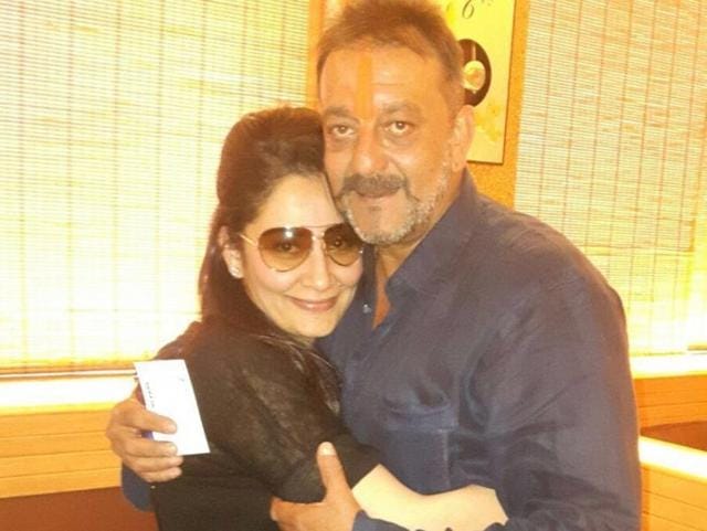 Actor Sanjay Dutt with his wife Manyata Dutt at Pune airport after he was released from jail on Thursday. (IANS) Actor Sanjay Dutt with his wife Manyata Dutt at Pune airport after he was released from jail on Thursday. (IANS)