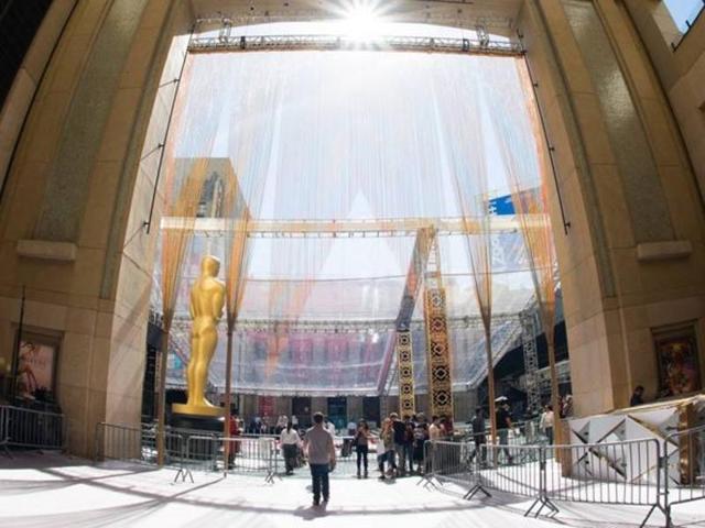 The entrance gate. A host of big names from the entertainment industry will walk through this door in just three days. (InstaGram) 