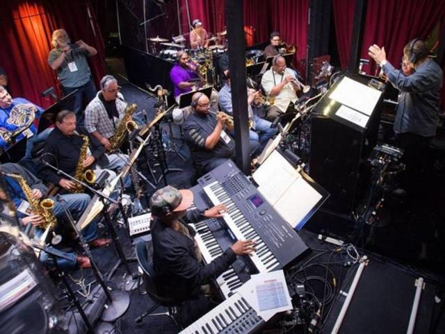 Seen here is a portion of the Academy Awards orchestra rehearsing beneath the stage at the Dolby Theatre. The orchestra returns to the Dolby for the first time in three years. Since 2013 they have performed in the studios of the nearby Capitol Records tower to free up space beneath the Dolby stage. (Instagram) 