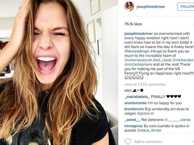 She shared the news with fans on social media: “It has happened! I’m literally living my dream right now! Can’t believe I get to share with you today that I’m the newest Angel for Victoria’s Secret.” (Instagram) She shared the news with fans on social media: “It has happened! I’m literally living my dream right now! Can’t believe I get to share with you today that I’m the newest Angel for Victoria’s Secret.” (Instagram)