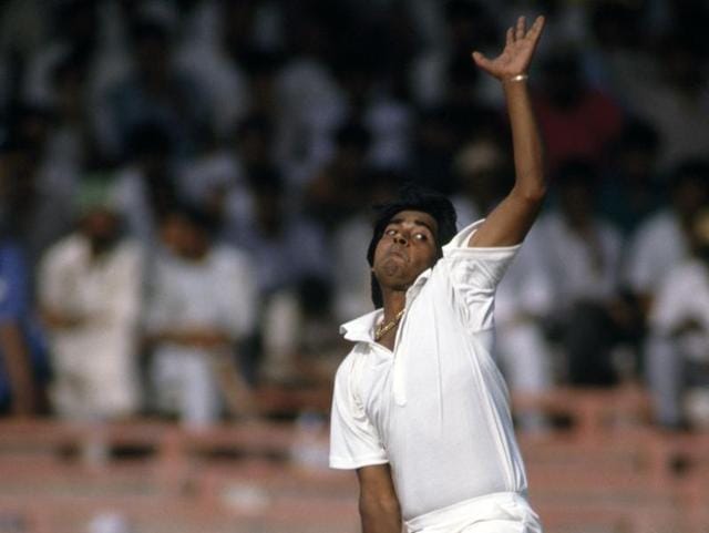 Aqib Javed bowling for Pakistan in Sharjah, 1991. (getty images) Aqib Javed bowling for Pakistan in Sharjah, 1991. (getty images)