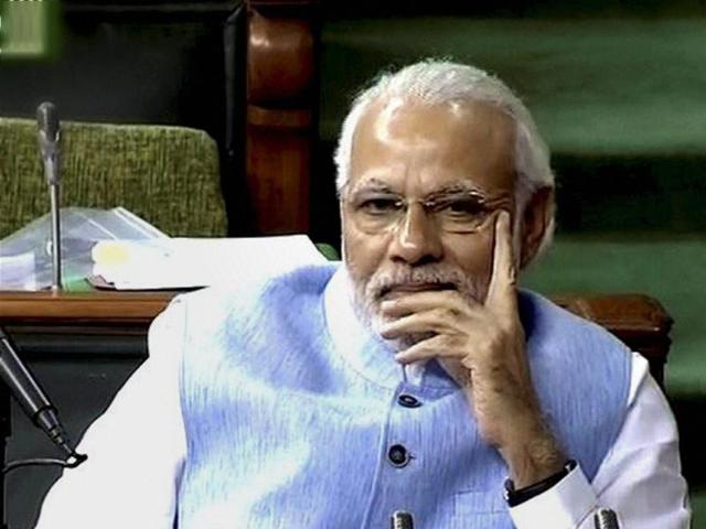 Prime Minister Narendra Modi looks on during the Budget Session in Parliament. (PTI) Prime Minister Narendra Modi looks on during the Budget Session in Parliament. (PTI)