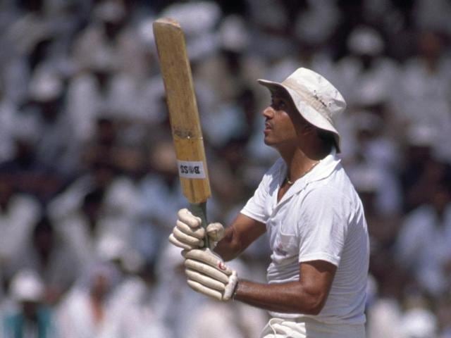 Mohinder Amarnath batting for India against Pakistan at Sharjah Stadium in the United Arab Emirates on 15th October 1989. (Getty Images) Mohinder Amarnath batting for India against Pakistan at Sharjah Stadium in the United Arab Emirates on 15th October 1989. (Getty Images)