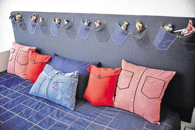 Make cushion ­covers out of jeans that doesn’t fit you any more or that shirt lying at the back of your wardrobe that you just refuse to wear again.