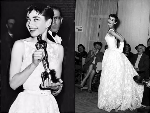 At the first ever Oscars, it was an iconic moment when waif-like Audrey Hepburn won the Best Actress trophy for her role in the 1953 film Roman Holiday. Her dress was designed by Hubert de Givenchy and the actress went on to become his muse. The delicate flowers adorning the fabric seemed to chime with her elfin features. The look was innocent, yet striking and sexy and won her hearts all over the fashion industry. (Pinterest)