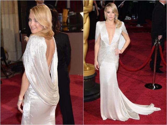 Kate Hudson’s Atelier Versace gown in 2014 was Old Hollywood glamour with a modern twist and all sexy! (Pinterest)