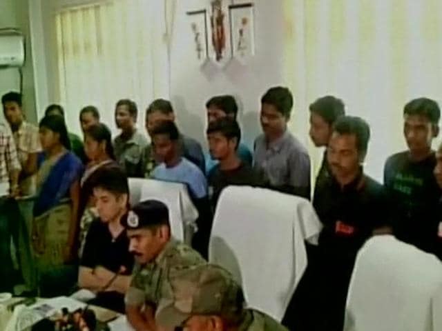 Twenty three Maoists surrendered before police in Bastar of Chhattisgarh on Sunday, February 28, 2016. (ANI)