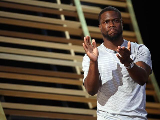 “Where am I sitting?” Kevin Hart asked no one in particular. “I was about to say all the black people should be in the first row.” (Matt Sayles/Invision/AP) “Where am I sitting?” Kevin Hart asked no one in particular. “I was about to say all the black people should be in the first row.” (Matt Sayles/Invision/AP)