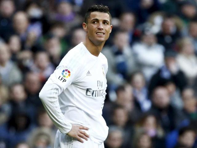 Cristiano Ronaldo of Real Madrid reacts during the La Liga match