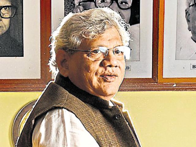 Sitaram Yechury, who prefers politics to politicking, believes in integrating the traditional Marxist analysis of the class struggle with the India-specific struggle against caste.(Raj K Raj/HT Photo)