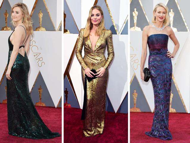 Saoirse Ronan, Margot Robbie and Naomi Watts. (AFP, Reuters)