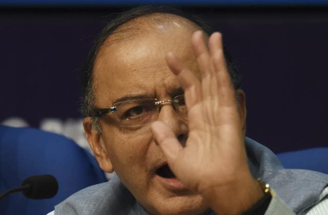 Arun Jaitley speaks to journalists in Delhi after presenting his third budget. (Vipin Kumar/ HT photo) Arun Jaitley speaks to journalists in Delhi after presenting his third budget. (Vipin Kumar/ HT photo)