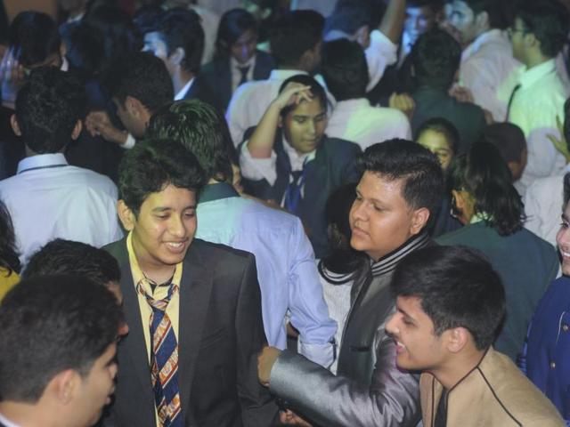 To get relief from the stress of studies, CBSE students attended a good luck party in The City School in Lucknow on Saturday . (Deepak Gupta/ HT photo)