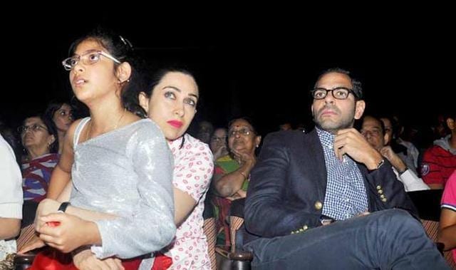 Karisma Kapoor and Sunjay Kapur with daughter Samaira.