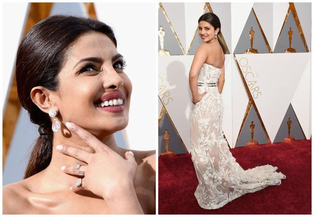 Priyanka Chopra also wore jewels worth about 8 million dollars. (Agencies) Priyanka Chopra also wore jewels worth about 8 million dollars. (Agencies)