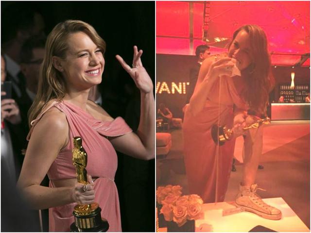 By now you must know who Brie Larson is but you probably don’t know how awesome she is. Look at her here, gobbling up a burger while wearing a long gown with sneakers at an Oscars afterparty. She won the Academy Award for Best Actress for Room. (Agencies)