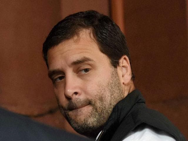 Congress vice-president Rahul Gandhi at Parliament House in New Delhi on Wednesday .(PTI Photo) Congress vice-president Rahul Gandhi at Parliament House in New Delhi on Wednesday .(PTI Photo)